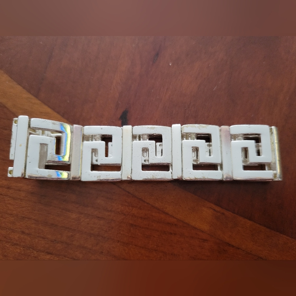 Geometric Stretch Silver Bracelet - image 1